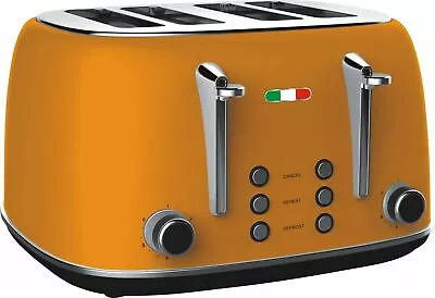 Vintage Electric 4 Slice Toaster Orange Stainless Steel 1650W - Not DeLonghi. • $109.99