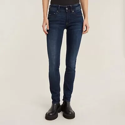 G-Star Raw Women's Midge Straight Stretch Dark Jeans Size W32 X L32 BNWT RRP £80 • £29.99