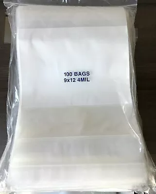 (700) 9x12 Clear Reclosable Zip Seal Top Lock 4Mil Heavy Duty Plastic Baggies • £80.76