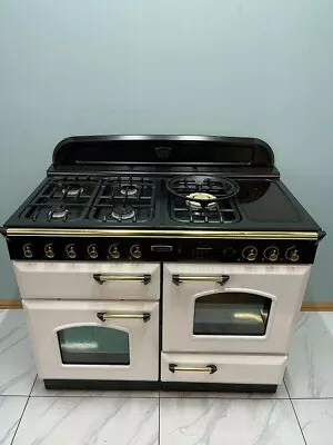 All Gas Range Cooker 110  In White And Brass Ed-86. Refurbished. • £1190