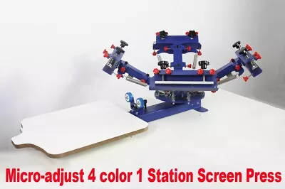 OPEN BOX 4 Color 1 Station Micro-Registration Screen Press Printing Machine • $342