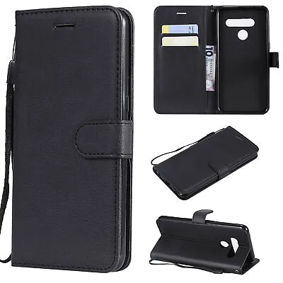 Leather Flip Wallet Card Phone Case For LG V20 V40 V30 V50 K10 K8 Q60 G7 Thinq • £6.29