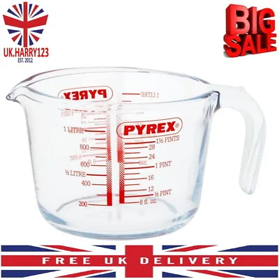 £6.30 • Buy PYREX Glass Measuring Jug 1 Litre Transparent Free Shipping