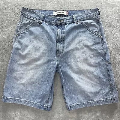 Levi's Carpenter Jean Shorts Men's 36 Blue Relaxed Fit Measures 38x11 • $13.95