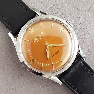 1950s Tropical Movado Automatic Vintage Watch 28J 34mm All Steel Screwback Case • $999