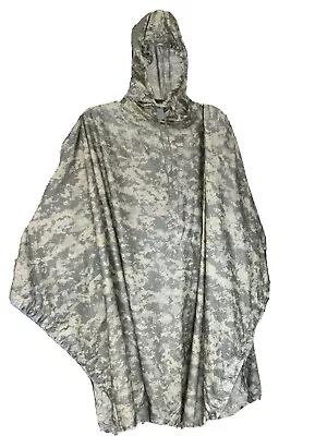 New* Auth. US Military ACU Multi-Use Camo Survival Rain Poncho One Size Fits All • $44.99