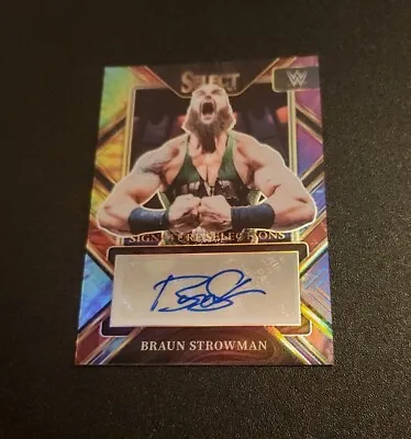 $50.99 • Buy 2023 Panini Select WWE Braun Strowman Tie-Dye Prizm Auto #15/25 SmackDown 