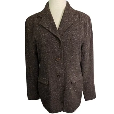 VTG Lat Naylor Think Tank Nubby Brown Blazer Single Breasted Size 3 (Medium) • $17.39