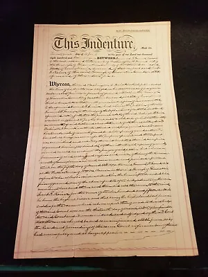 Original Indenture Land Deed. Northumberland County PA 1877 Smith To Keiser • $19.99
