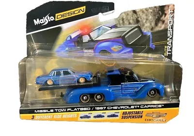 Maisto Design Elite Transport Missile Tow Flatbed W/ 1987 Chevy Caprice • $32.90