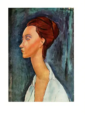 1970 Vintage MODIGLIANI  PORTRAIT OF LUNIA CZECHOWSKA  COLOR Offset Lithograph • $13.20