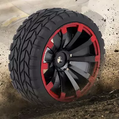 4pcs Rubber Tyre Racing Off-Road Wheel Rim ForTraxxas Tamiya HPI HSP 1/10 RC Car • £12.17