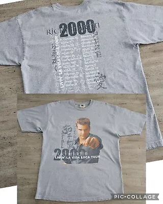 Vintage 2000 Y2K Ricky Martin Livin' La Vida Loca Tour T-Shirt Sz L Latin Artist • $39.99