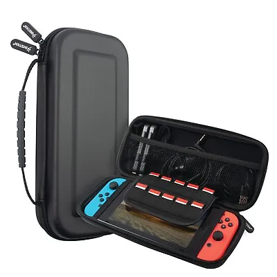 For Nintendo Switch & OLED Model Carrying Case EVA Hard Cover Travel Pouch Black • $11.69
