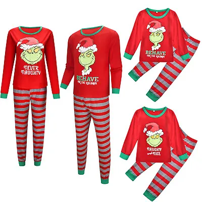 £7.79 • Buy Christmas Pyjamas The Grinch Family Matching Boys Girls PJs Sets Nightwear Gift