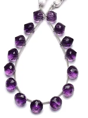 Amethyst Color Quartz 9x8MM Size Faceted Onion Shape Briolette Beads 7  Strand • $7.91