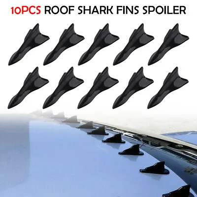 $7.99 • Buy 10PCS Universal Vortex Generator PP EVO-Style Roof Shark Fins Spoiler Wing Kit