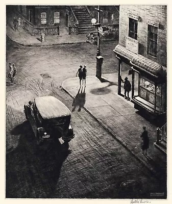 Speakeasy Corner : Martin Lewis : 1928 :  Archival Quality Art Print 13 X19  • $87.95