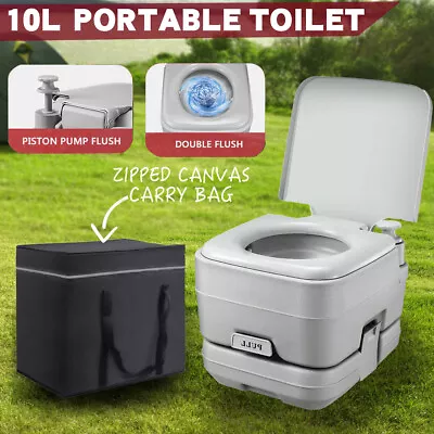 10L Outdoor Portable Camping Travel Toilet Flushable Potty Caravan Boating Bag P • $84.95