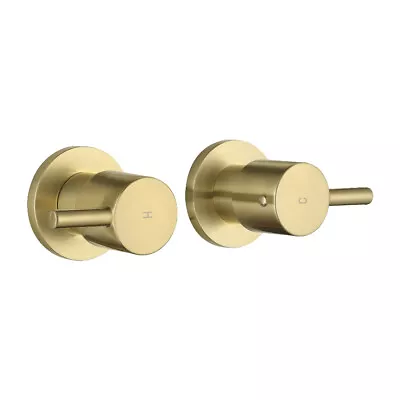 Decaura Wall Tap Shower Mixer Bathroom Tapware 1/4 Turn Taps Brushed Gold Brass • $78.99