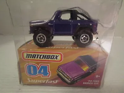 Matchbox Superfast '72 Purple Ford Bronco 4x4  Die-Cast Vehicle #04 NEW 2007 • $19