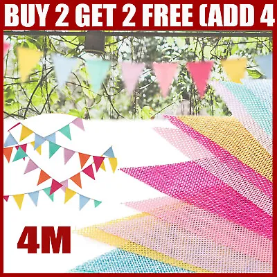 £3.68 • Buy Bunting Flags Imitated Linen Outdoor Waterproof Bunting Triangle Garden Party