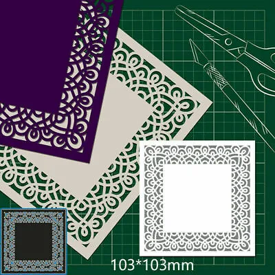 Square Lace Frame Metal Cutting Dies Embossing Stencil Scrapbook Paper Card DIY • £3.85