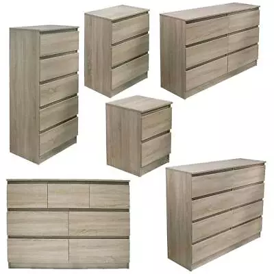 £126.99 • Buy Rustic Oak Modern Bedroom Furniture - 2/3/5/6/7/8 Drawer Chest Of Drawers