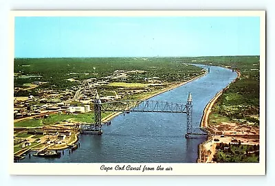 Birdseye View Cape Cod Canal Railroad Bridge Bourne Sagamore Bridges Postcard E8 • $4.80