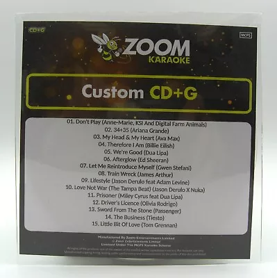 £9.95 • Buy Zoom Karaoke CD+G Disc - Pop Chart Picks 2021 (Part 1) - 15 Big Pop Hits!