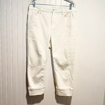 J Jill White High Rise Crop Jeans Size 16 Petite • $15