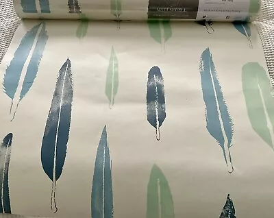 Matt Sewell Feather Design Wallpaper.  2 Rolls Plus One FREE Part Roll. • £7.50