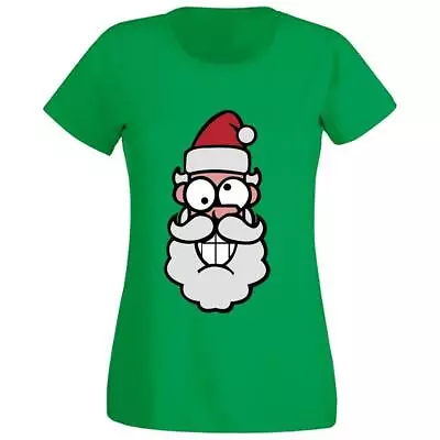 Ladies Xplicit Santa Beard Print T Shirt Girls Short Sleeve Top Cotton Tee Xmas • £10.99