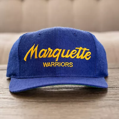 Vintage Marquette Warriors Sports Specialties Script Snapback Hat Wool Coach Cap • $330