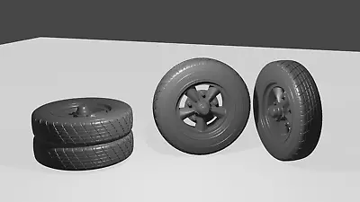 1/24 Set Enkei 5s Wheels Tires Brake Discs For Diorama Or Diecast UNPAINTED • £8