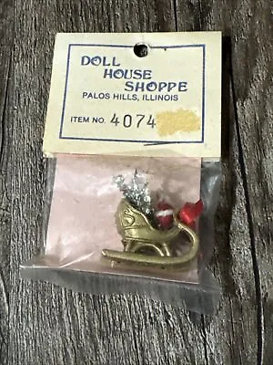 Vintage Doll House Shoppe Miniature 1:12 Christmas Sleigh Gifts Santa 4074 • $12.99