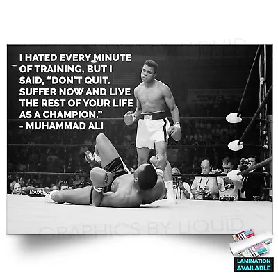 Inspirational Quote Muhammad Ali Boxing Sport Wall Art Gym Poster • £3.99