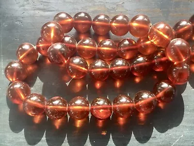 ANTIQUE REAL AMBER LONG BEADED NECKLACE 82 Grams • $157.50