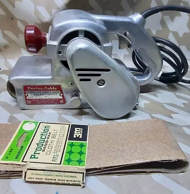 VINTAGE PORTER CABLE MODEL 153 3” BELT SANDER WITH Sandpaper • $79.95