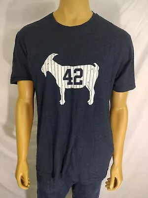 MARIANO RIVERA T Shirt  The Goat  #42 Men XL Goat Gear SS Cotton Blend Navy Blue • $14.95