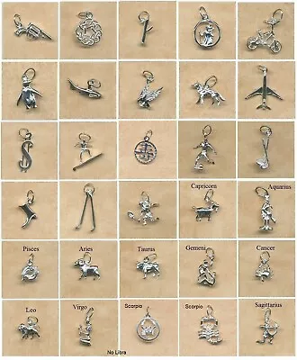 $9.75 • Buy Sterling Silver Charms- Includes Zodiac-  $8-50 To $13.50