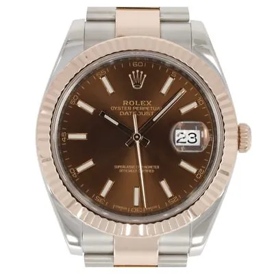 Rolex Datejust 41 Watch Steel & Everose Gold Chocolate Baton Dial Oyster 1... • £10755