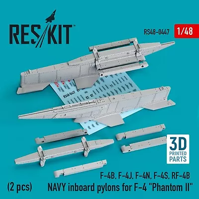 Reskit NAVY INBOARD PYLONS FOR F-4  PHANTOM II  (2 PCS) (3D PRINTED) (1/48) • £11.99