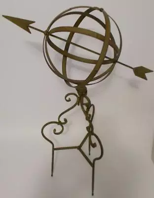 Large Metal Garden Sphere With Arrow And Stand Garden Yard Decor Armillary • $56.95