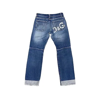 Dolce&Gabbana Big Logo Denim Jeans Size 34 / 48 Made In Italy • $103.85