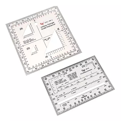 Military Map Protractor 2-Pack Set -  Coordinate Scales For Map Navigation • $21.92