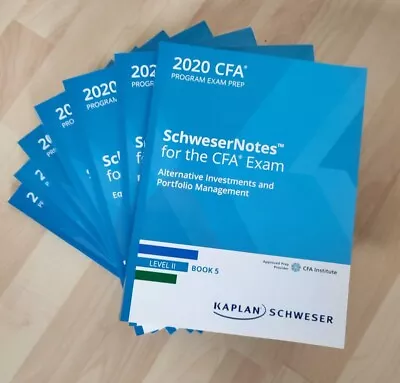 CFA Level 2 (Level II) 2020 Kaplan SchweserNotes 1-5 Practice Exams 1-2 • £100