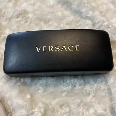 VERSACE Original Hard Glasses Case Black W/ Gold Lettering W/ VERSACE Microfiber • $15.99