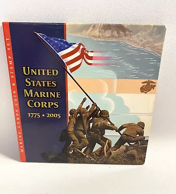 2005 Marine Corps Silver Dollar Coin And Stamp Set U.S Mint UNC - MD05 • $49.95