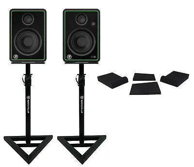 £175.73 • Buy (2) Mackie CR4-XBT 4  50w Studio Monitor Speakers W/Bluetooth+Stands+Foam Pads